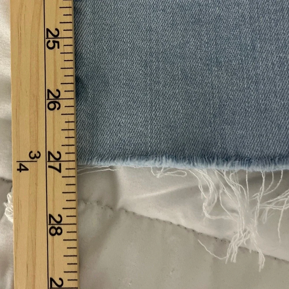 AG Adriano Goldschmied Farrah Boot Crop High Rise Distressed Jeans Light Wash 25